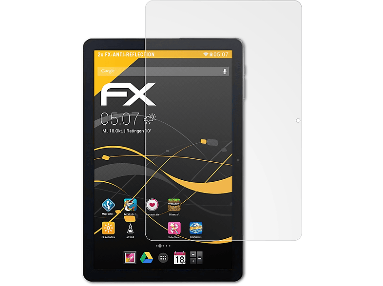 ATFOLIX 2x FX-Antireflex Displayschutz(für Blackview Oscal Pad 70)