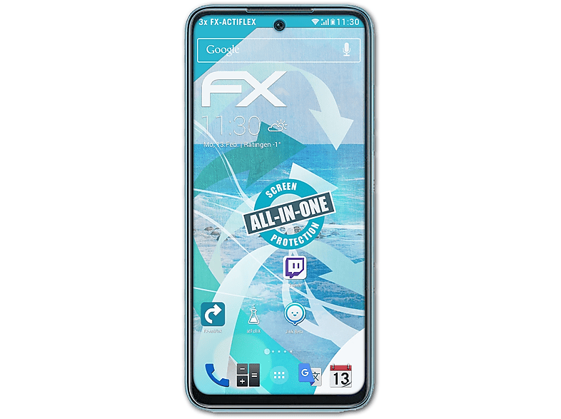 ATFOLIX 3x FX-ActiFleX Displayschutz(für Xiaomi Redmi 10 (2022))