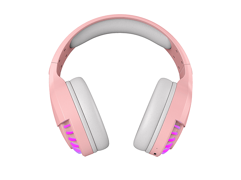 SYNTEK Headset Pink Headband Bluetooth Wired Noise Cancelling Gaming Headset, Over-ear Bluetooth Kopfhörer Bluetooth Rosa