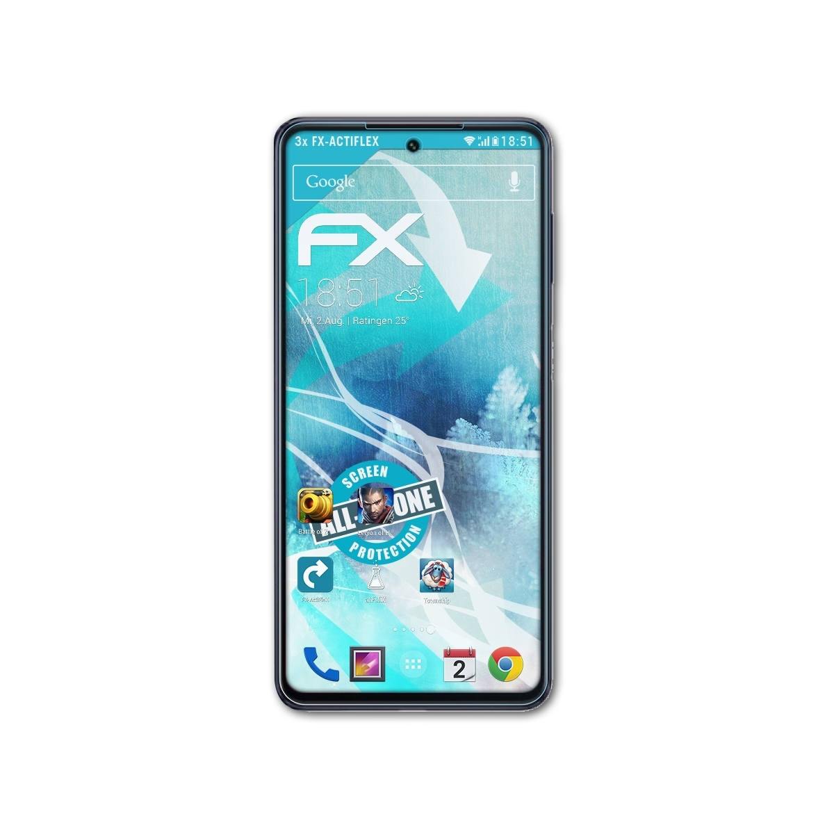 FX-ActiFleX F54) Displayschutz(für 3x Galaxy ATFOLIX Samsung