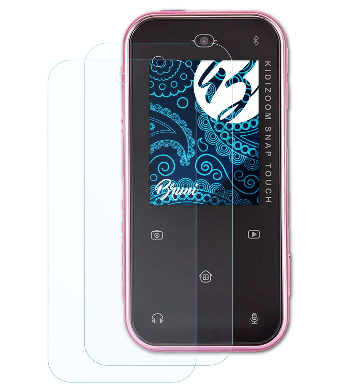 BRUNI 2x Basics-Clear Schutzfolie(für VTech Touch) KidiZoom Snap
