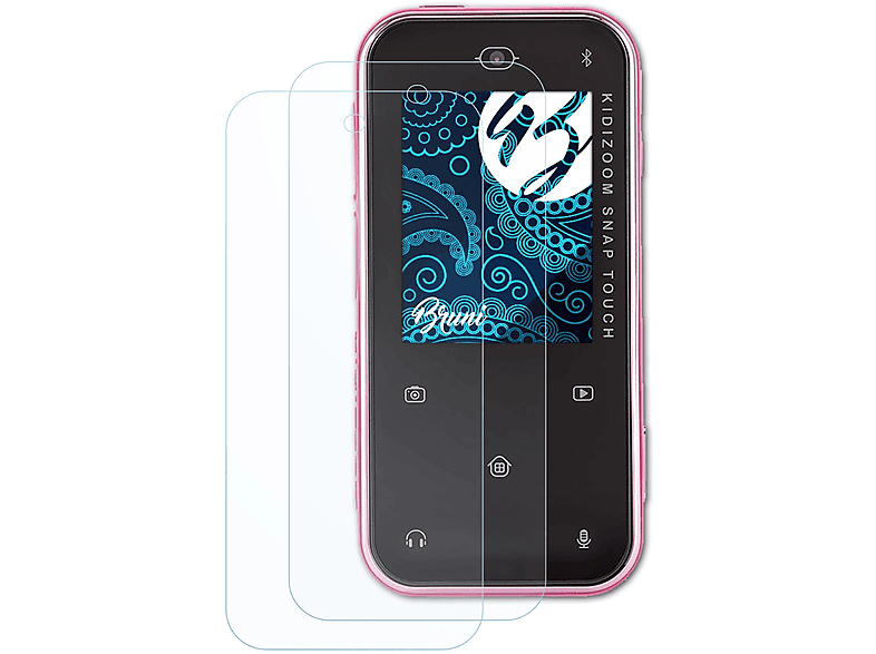 BRUNI 2x Basics-Clear Schutzfolie(für VTech KidiZoom Snap Touch)