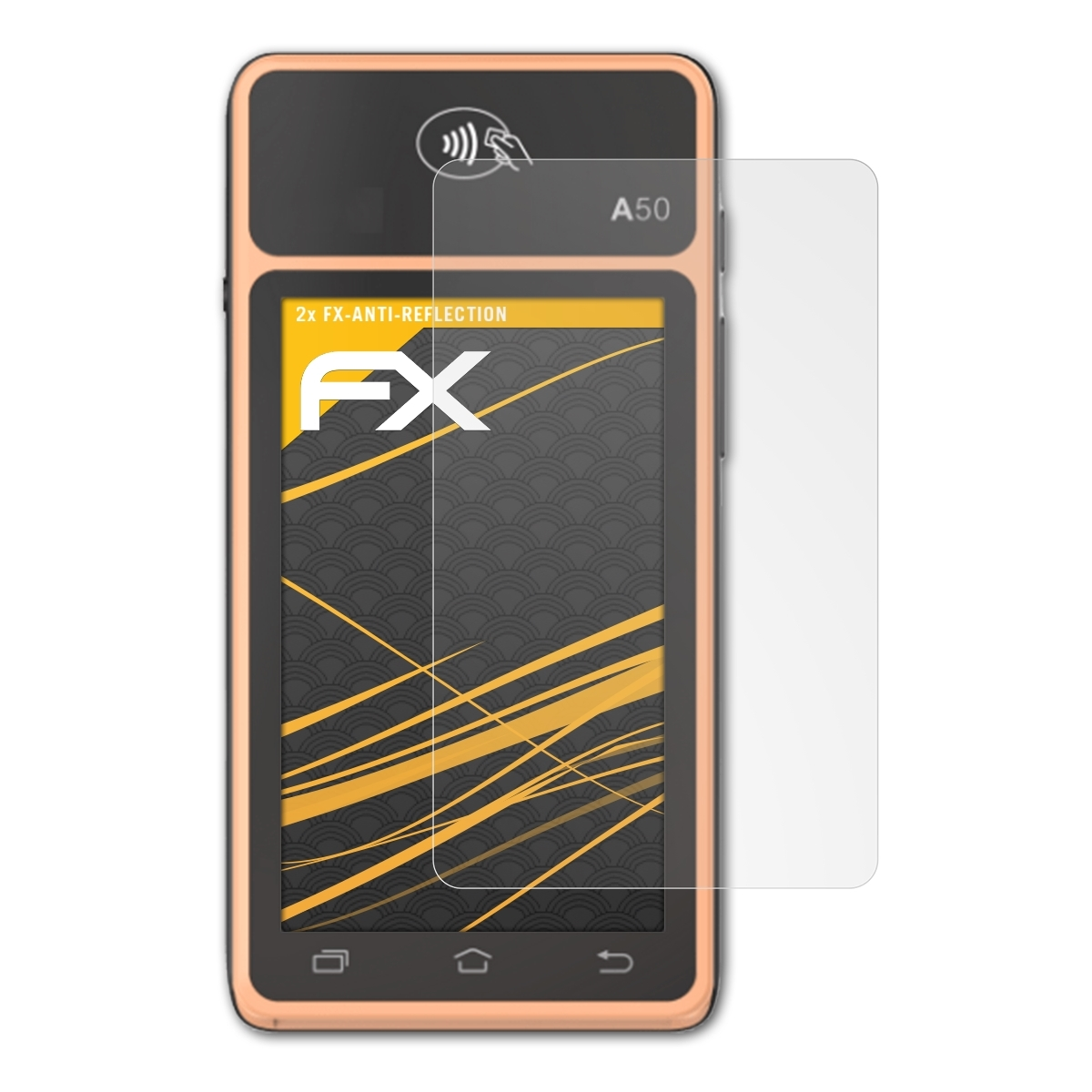 ATFOLIX 2x Pax FX-Antireflex Displayschutz(für A50S)