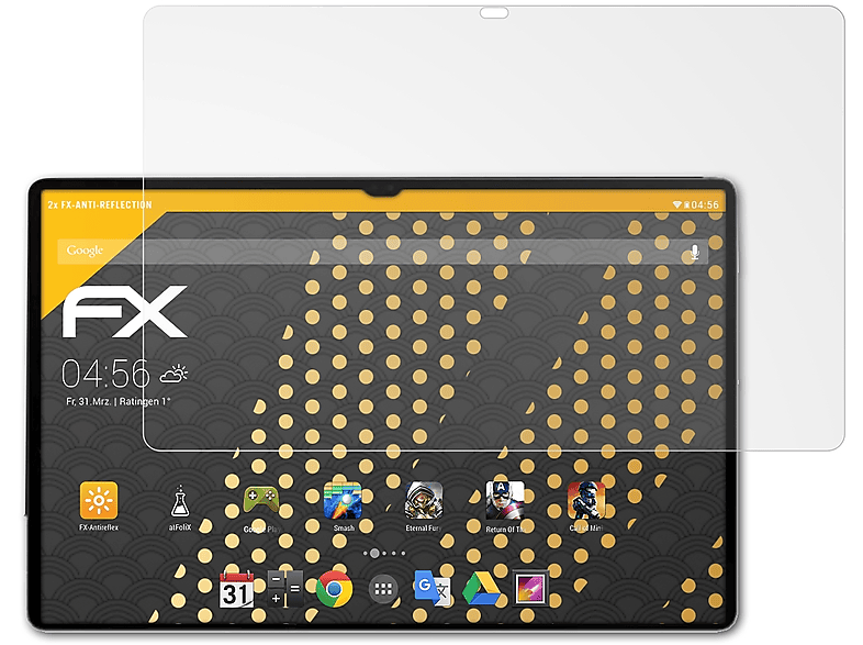ATFOLIX 2x FX-Antireflex Displayschutz(für Samsung Galaxy Tab S9 Ultra)