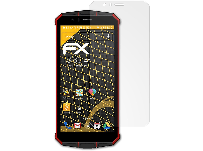 ATFOLIX 3x FX-Antireflex Displayschutz(für MaxCom MS507 Smart&Strong)