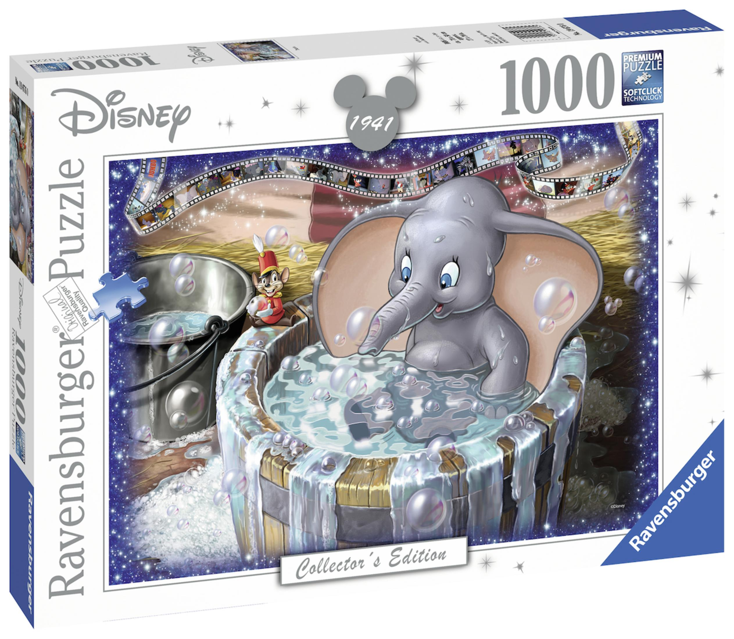 Eine Disney-Puzzledose mit Dumbo in einer Wanne.