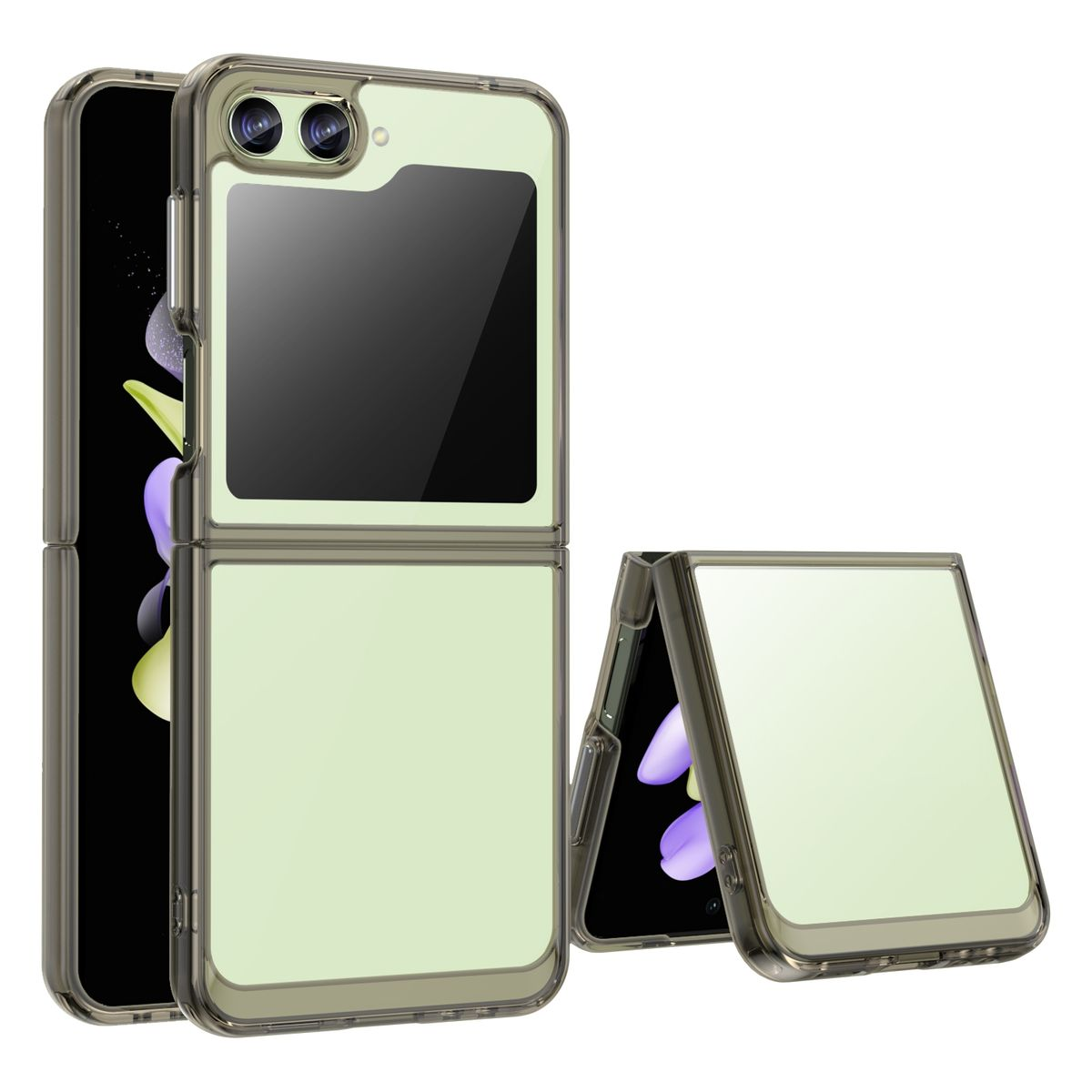 KÖNIG DESIGN Case, Backcover, Samsung, Flip5 Z Grau Galaxy Transparent 5G