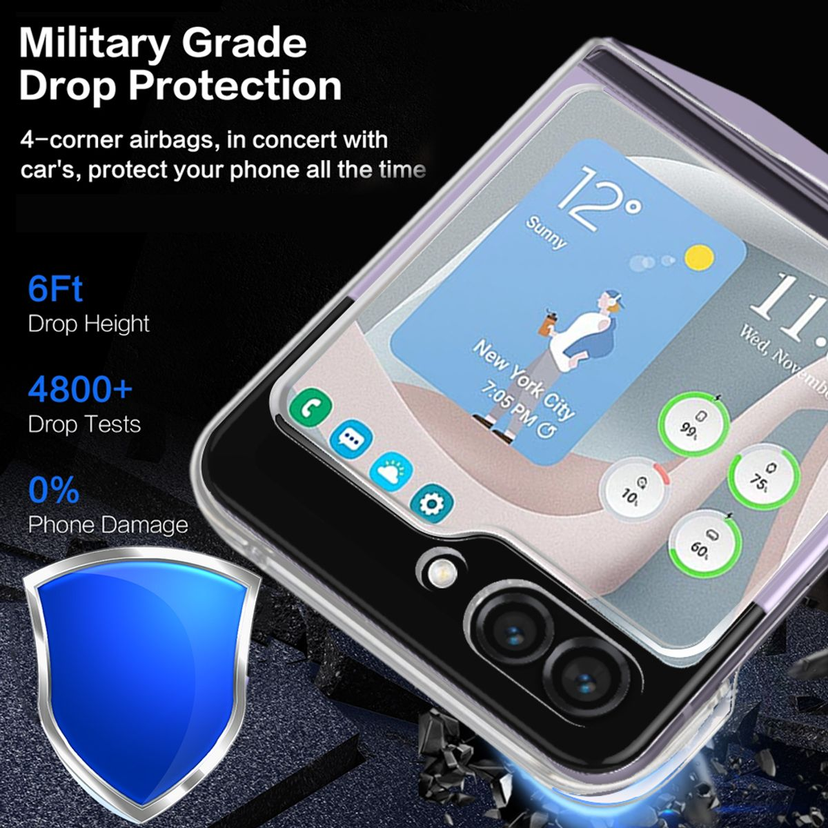 Galaxy Samsung, Backcover, Case, KÖNIG DESIGN 5G, Transparent Z Flip5