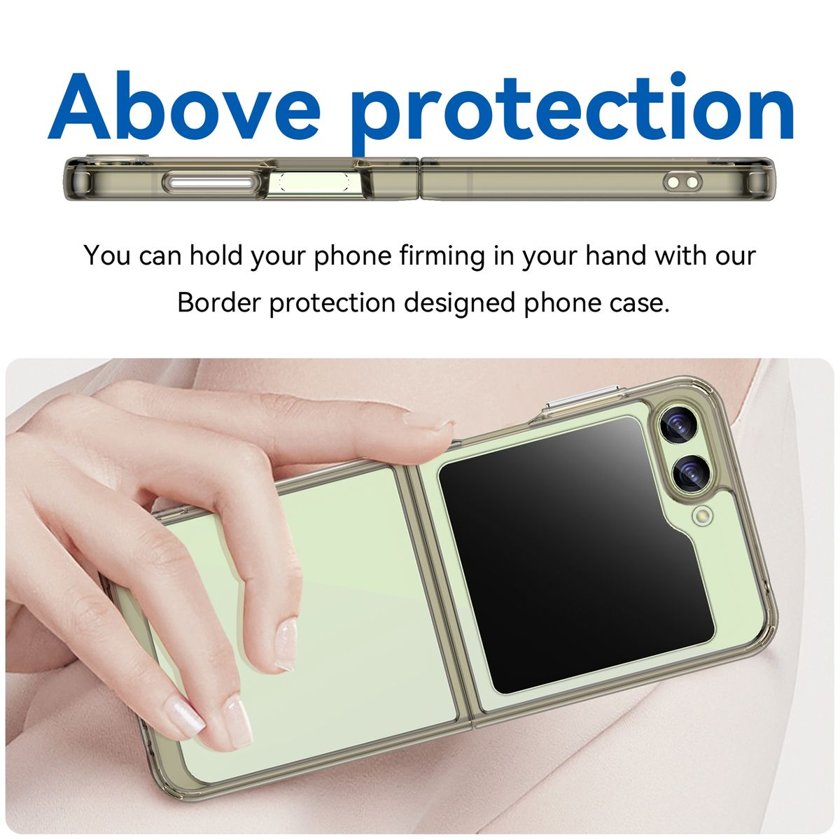 KÖNIG DESIGN Case, Backcover, Samsung, Flip5 Z Grau Galaxy Transparent 5G
