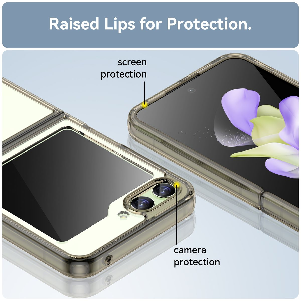 KÖNIG DESIGN Case, Grau 5G, Transparent Galaxy Flip5 Z Backcover, Samsung
