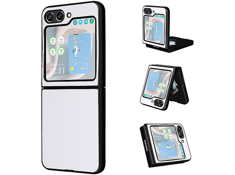 Flip5 Samsung, Z KÖNIG Case, Galaxy Weiß Backcover, 5G, DESIGN