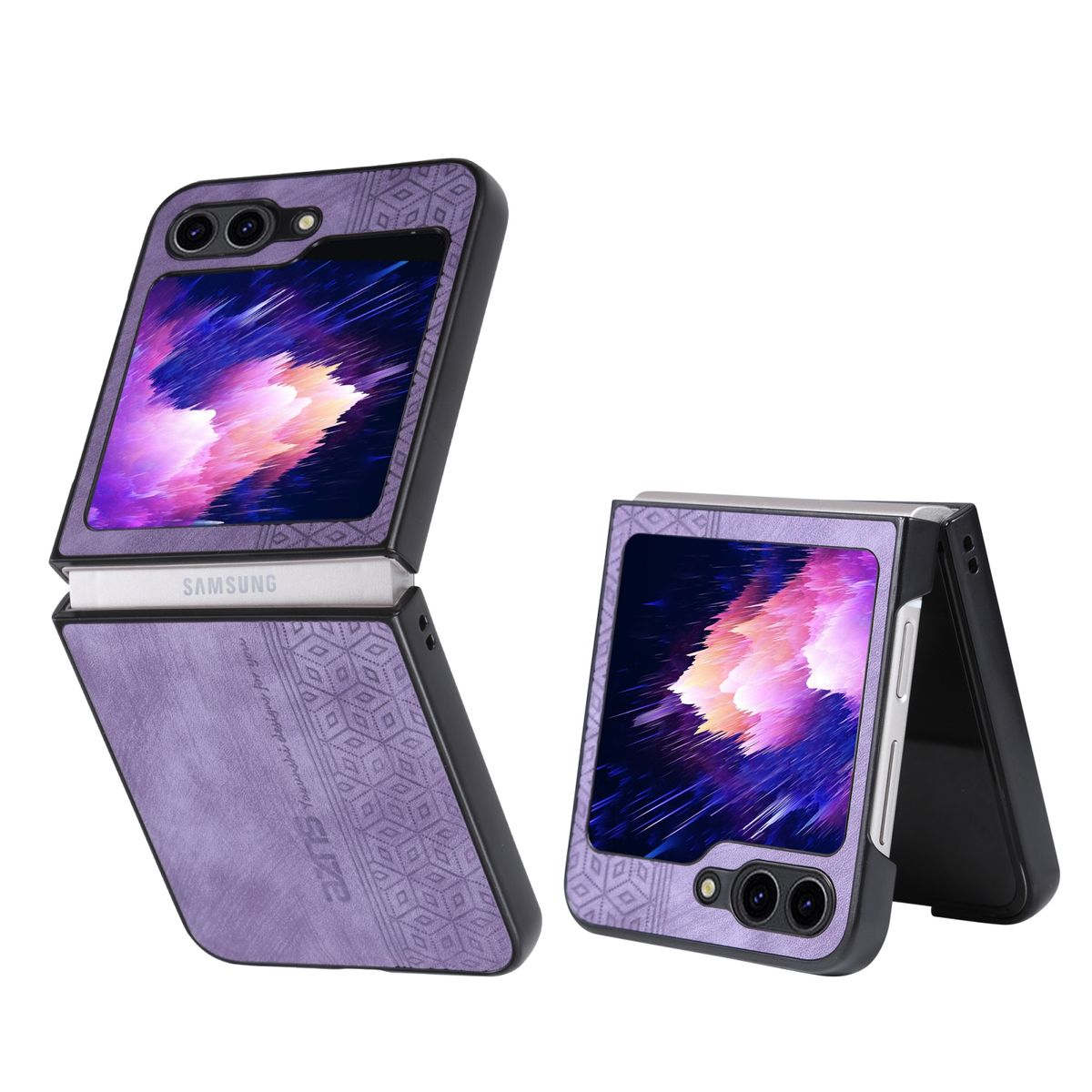 Samsung, Z Galaxy Case, Lila KÖNIG 5G, Backcover, DESIGN Flip5
