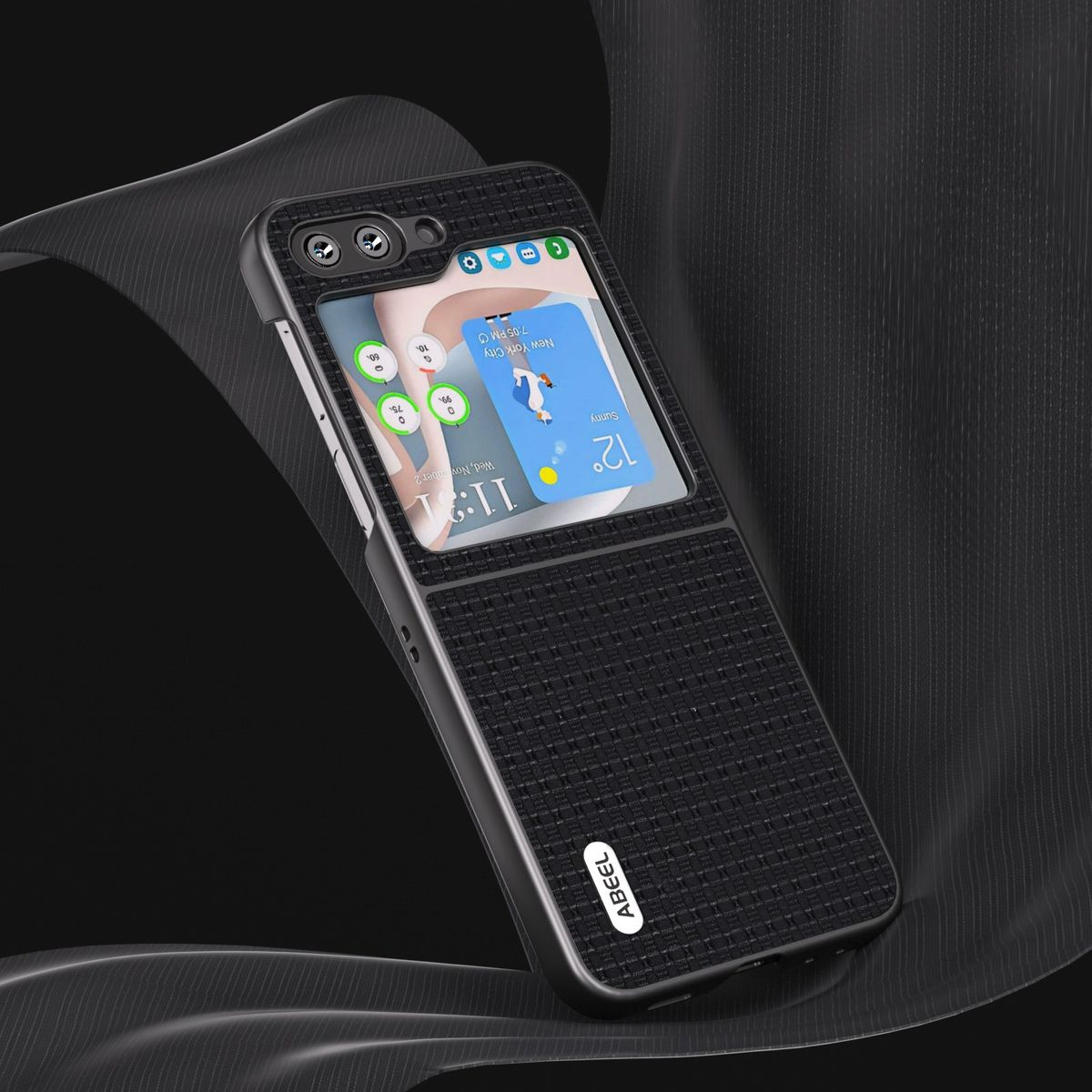 KÖNIG DESIGN Case, Backcover, Samsung, 5G, Flip5 Galaxy Schwarz Z