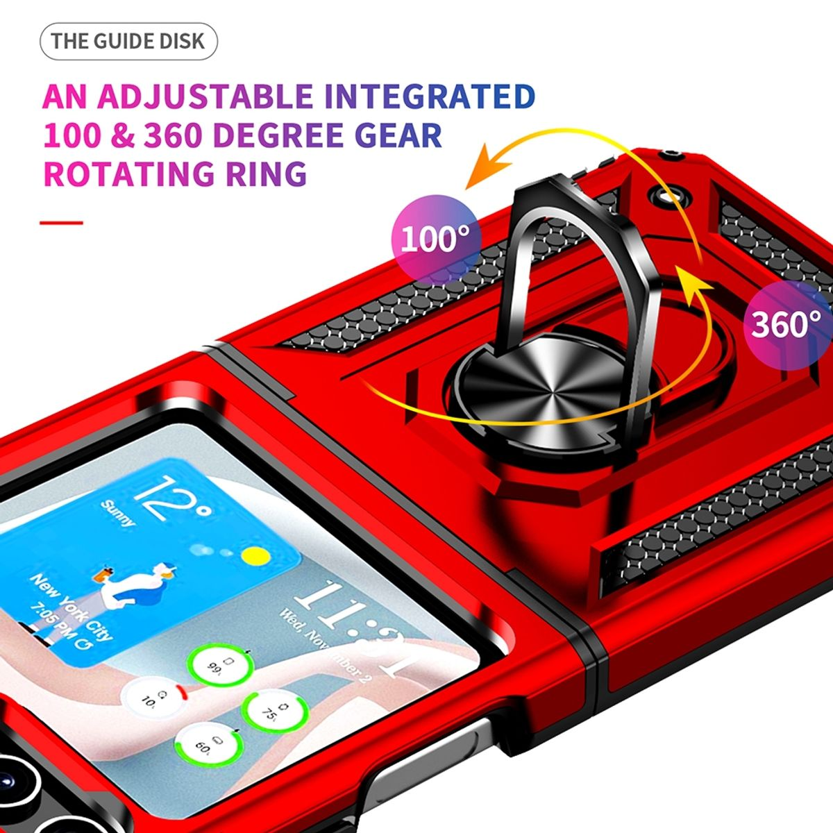 5G, Samsung, Z Galaxy DESIGN Case, Backcover, Flip5 Rot KÖNIG