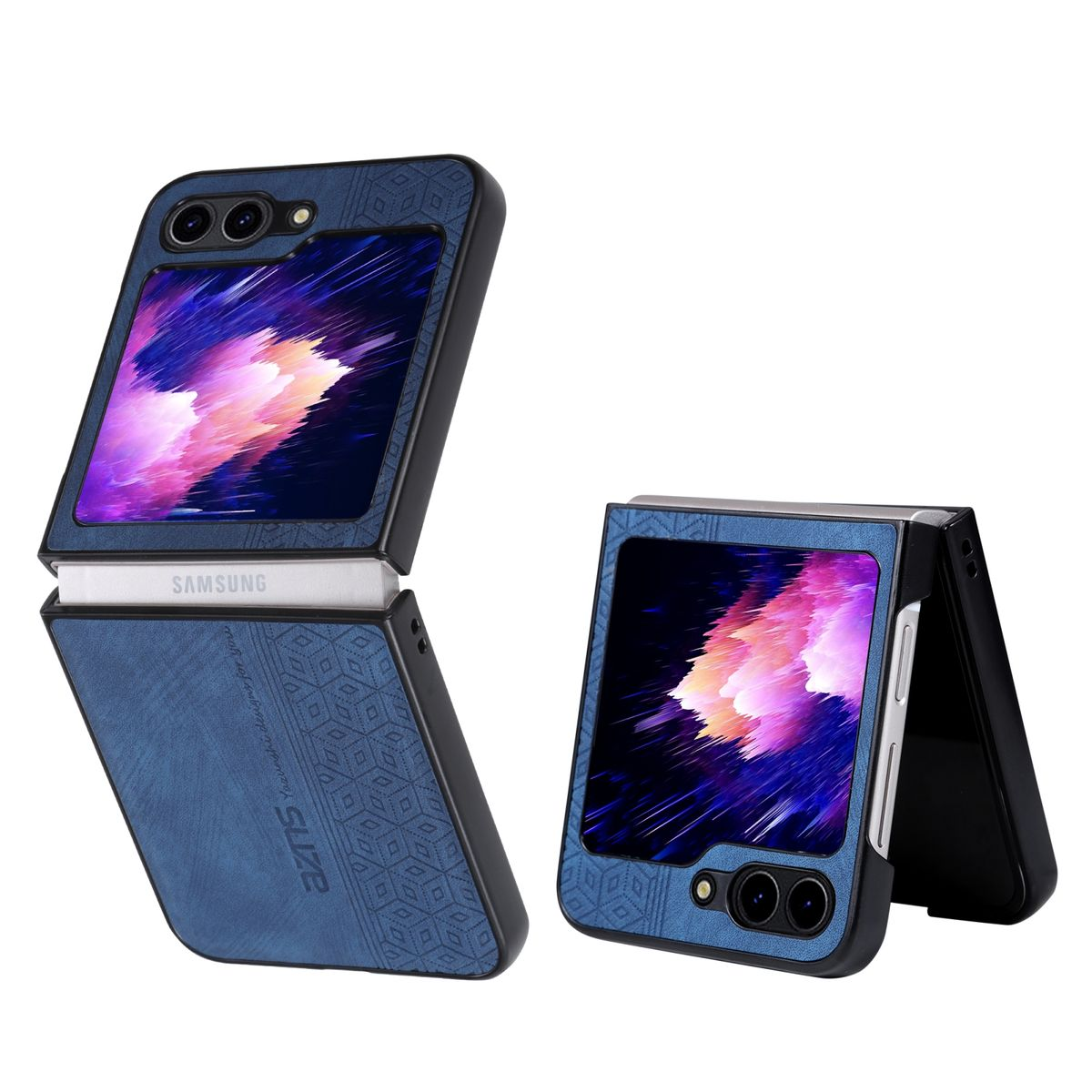 KÖNIG DESIGN Case, Z Blau 5G, Backcover, Galaxy Samsung, Flip5