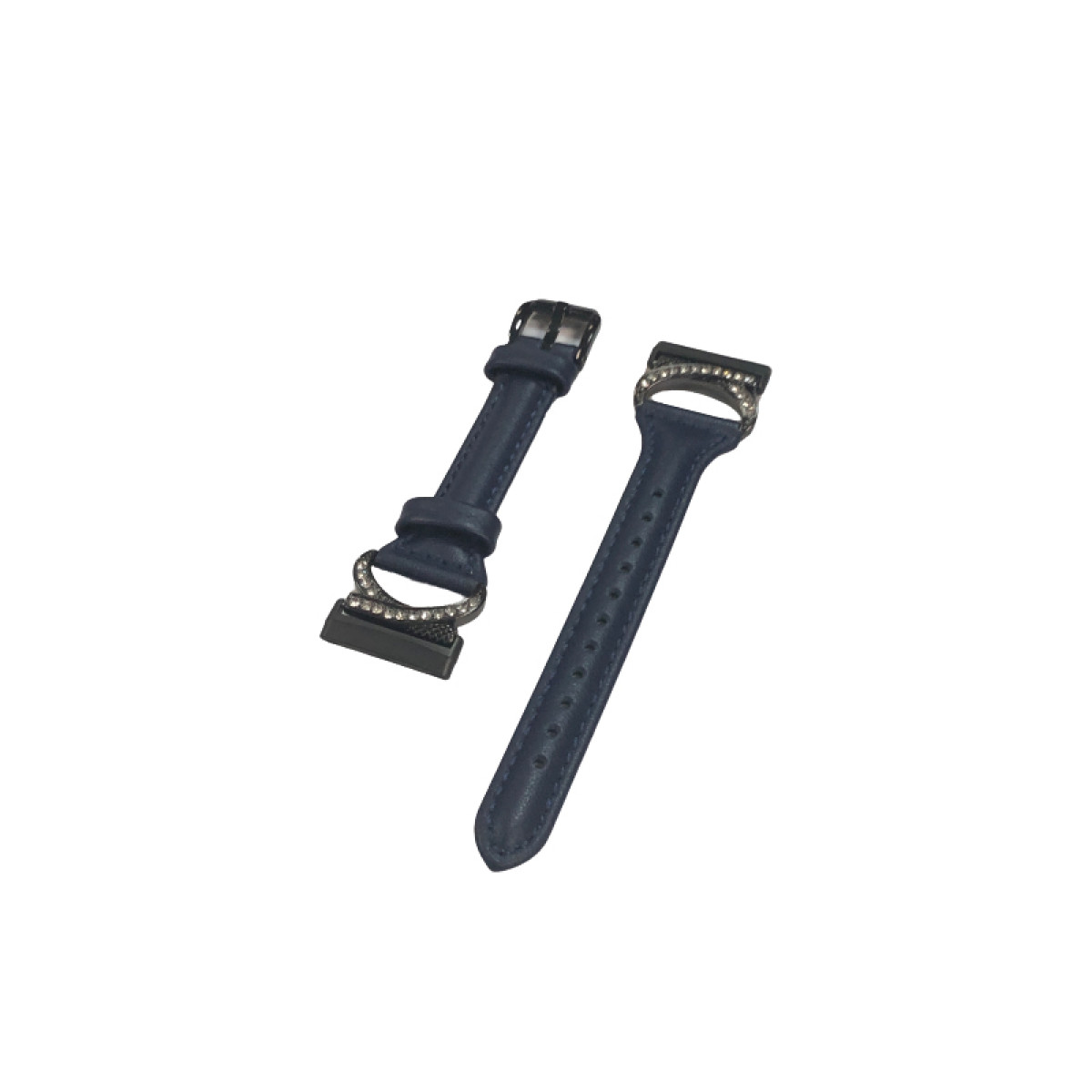 echtem Leder, Bling-Zirkon-Armband Fitbit, Dunkelblau Versa Ersatzarmband, INF aus 4,