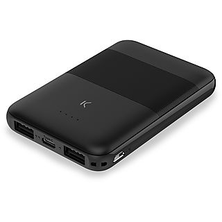 Power Bank - KSIX Bxba5000Sm03, 5000, 1 x USB-C + 2 x USB-A, Negro