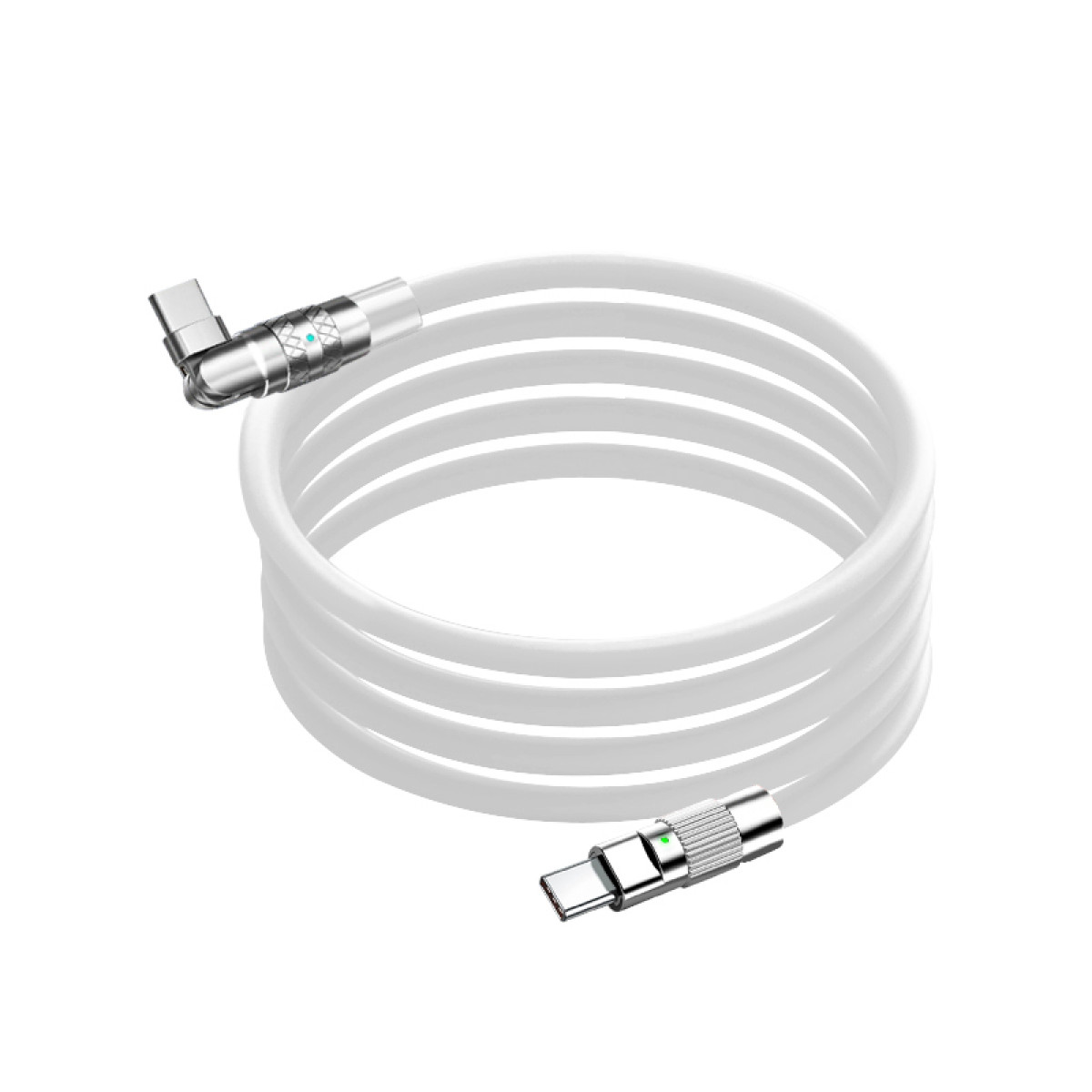INF Aufladekabel Typ-C-Anschl mit und 120-W-Flüssigsilikon-Schnellladekabel 90°-Drehung