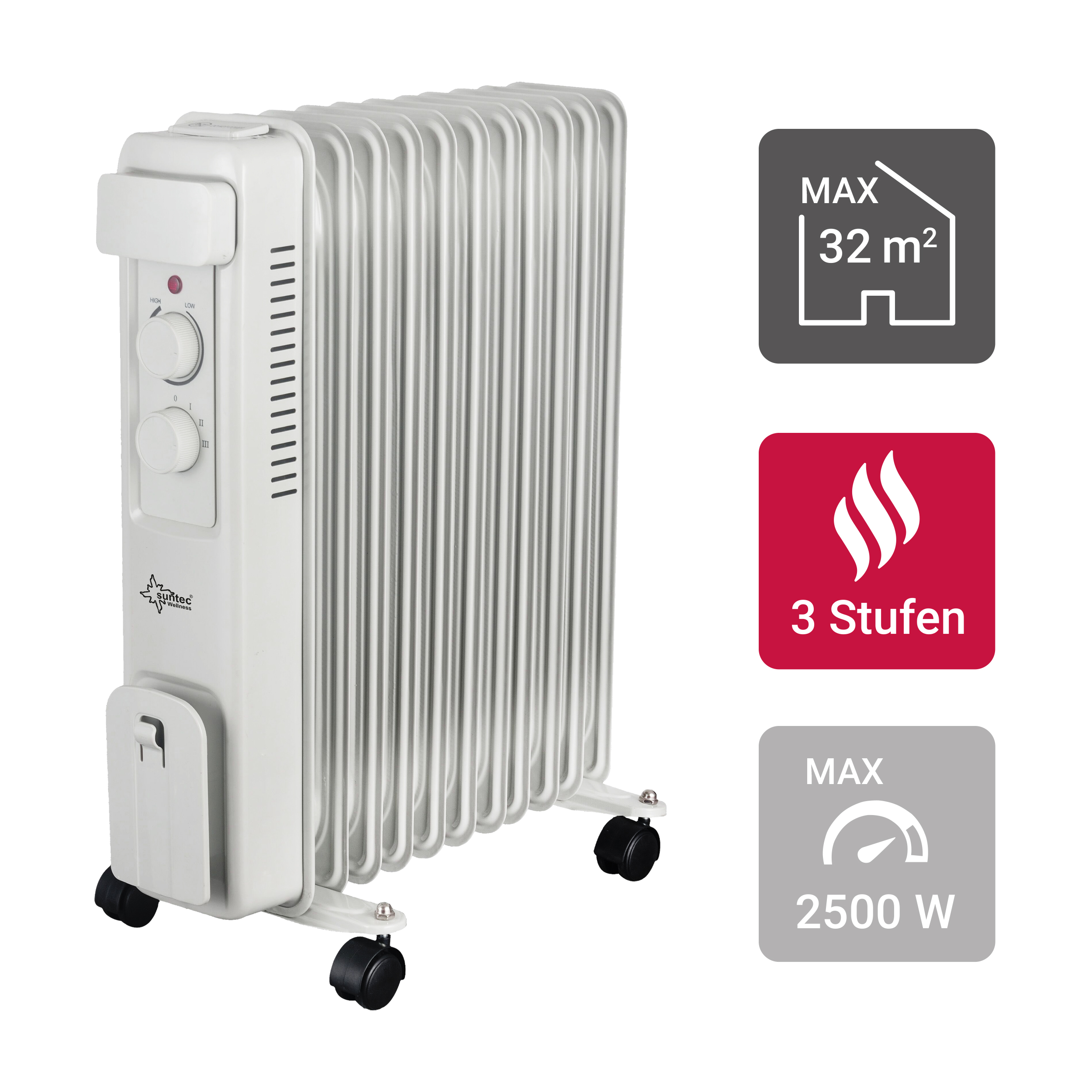 SUNTEC Hot Safe Pro 2500 Heater Ultra Power Öl-Radiator (2500 Watt,  Raumgröße: 32 m²) | MediaMarkt