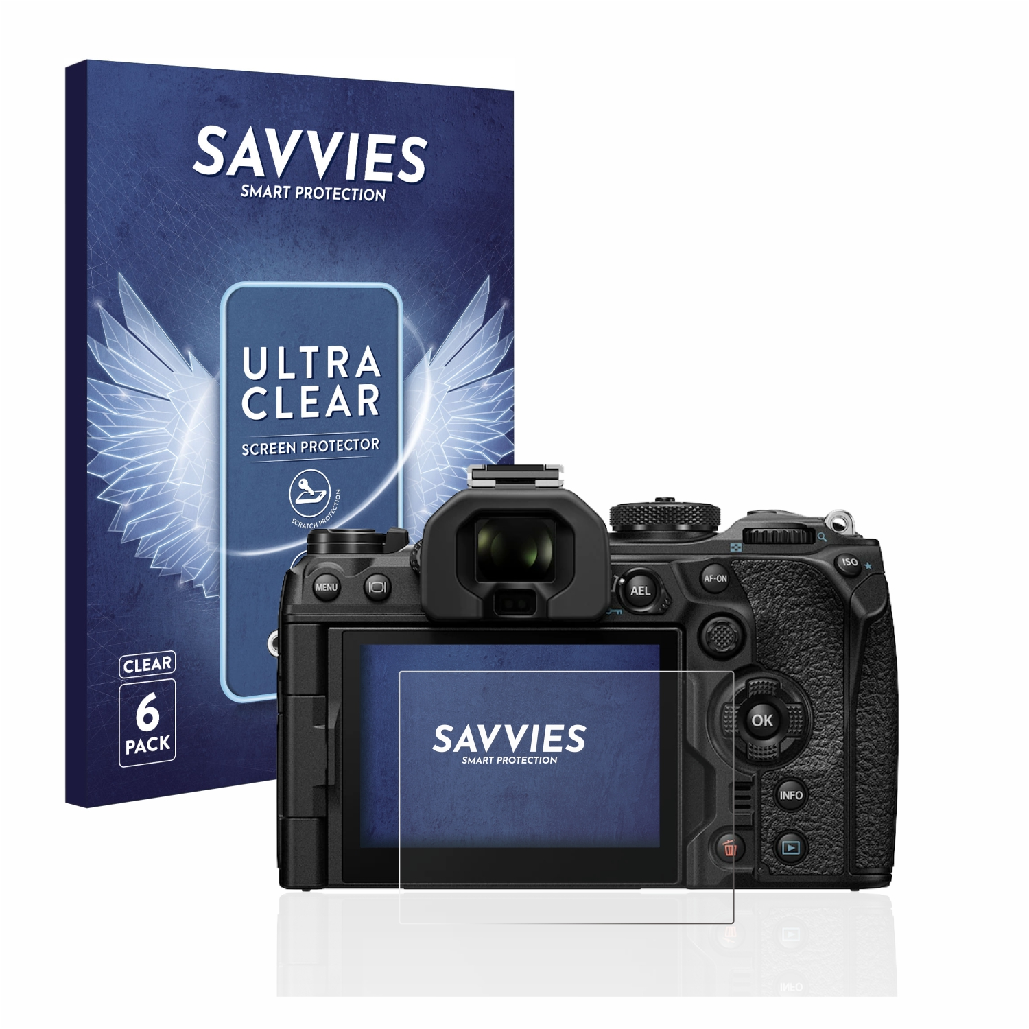 SAVVIES 6x klare Olympus OM-1 Schutzfolie(für 2022)