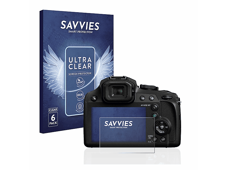 SAVVIES 6x klare Schutzfolie(für Panasonic Lumix DC-FZ82)