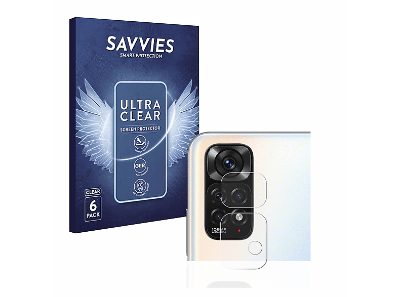SAVVIES 6x klare Schutzfolie(für Xiaomi Redmi Note 11S)