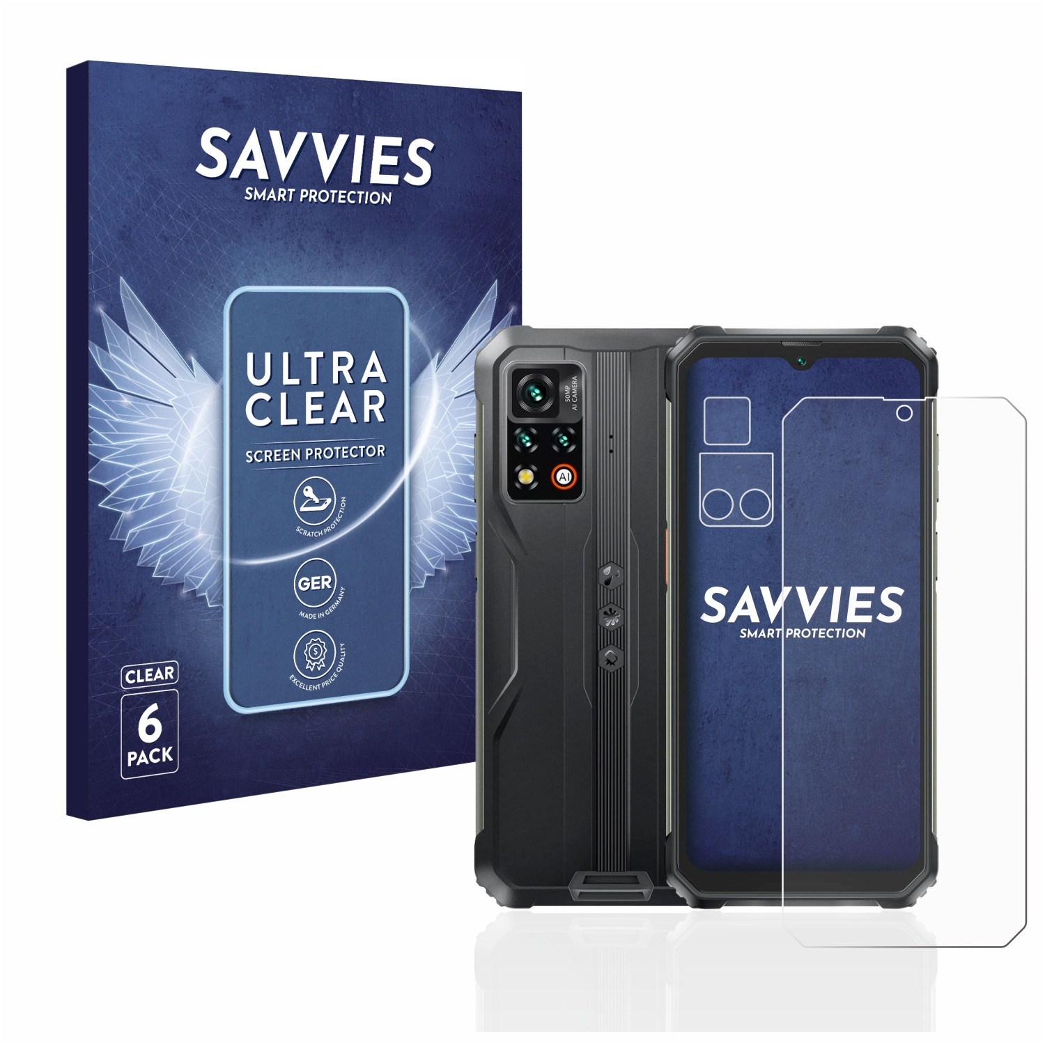 SAVVIES klare Schutzfolie(für BV9200) 6x Blackview