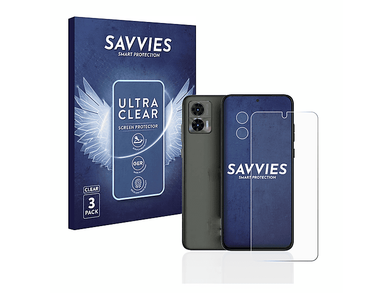SAVVIES 6x klare Neo) Edge Schutzfolie(für Motorola 30