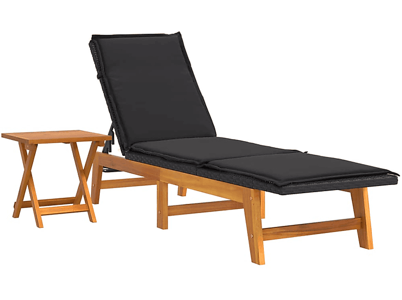 VIDAXL 319724 Sonnenbett, Schwarz und Braun