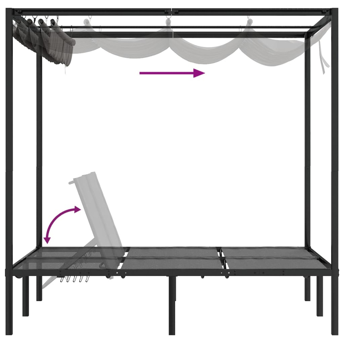 VIDAXL 313930 Anthrazit Sonnenbett,