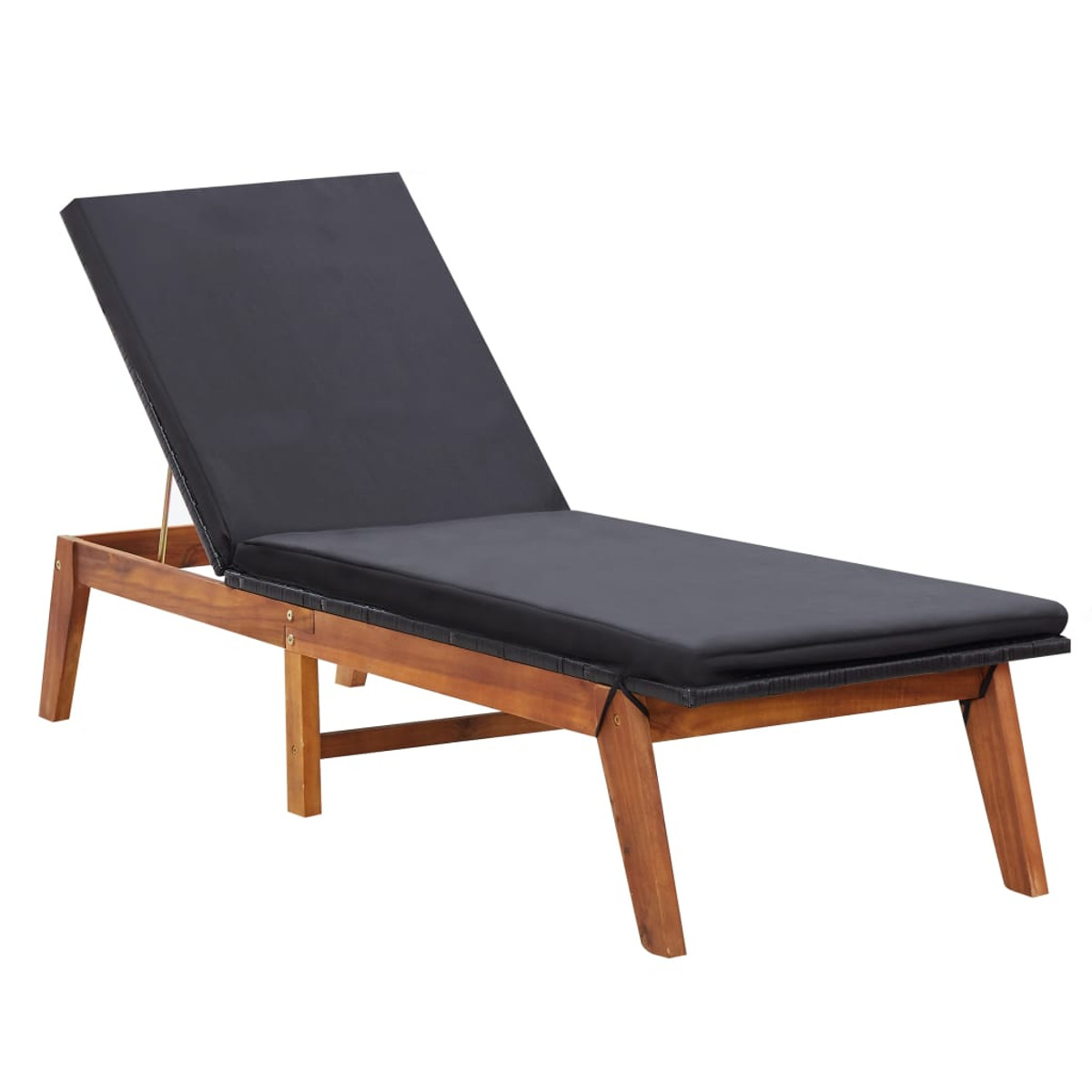 Holz Schwarz VIDAXL Sonnenbett, und helles 3054501