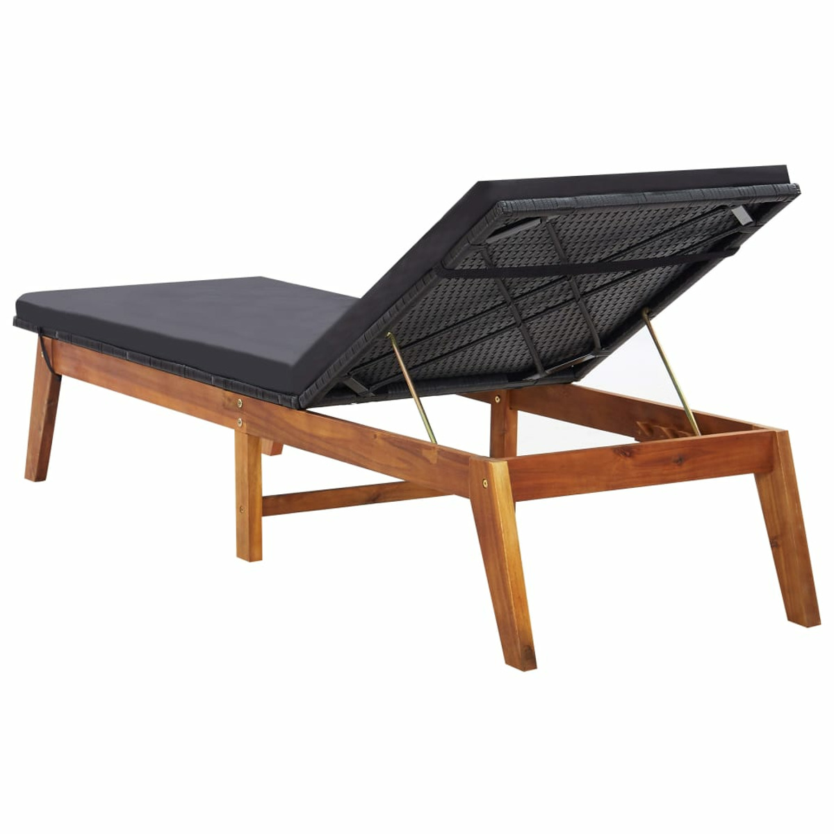 Holz Schwarz VIDAXL Sonnenbett, und helles 3054501