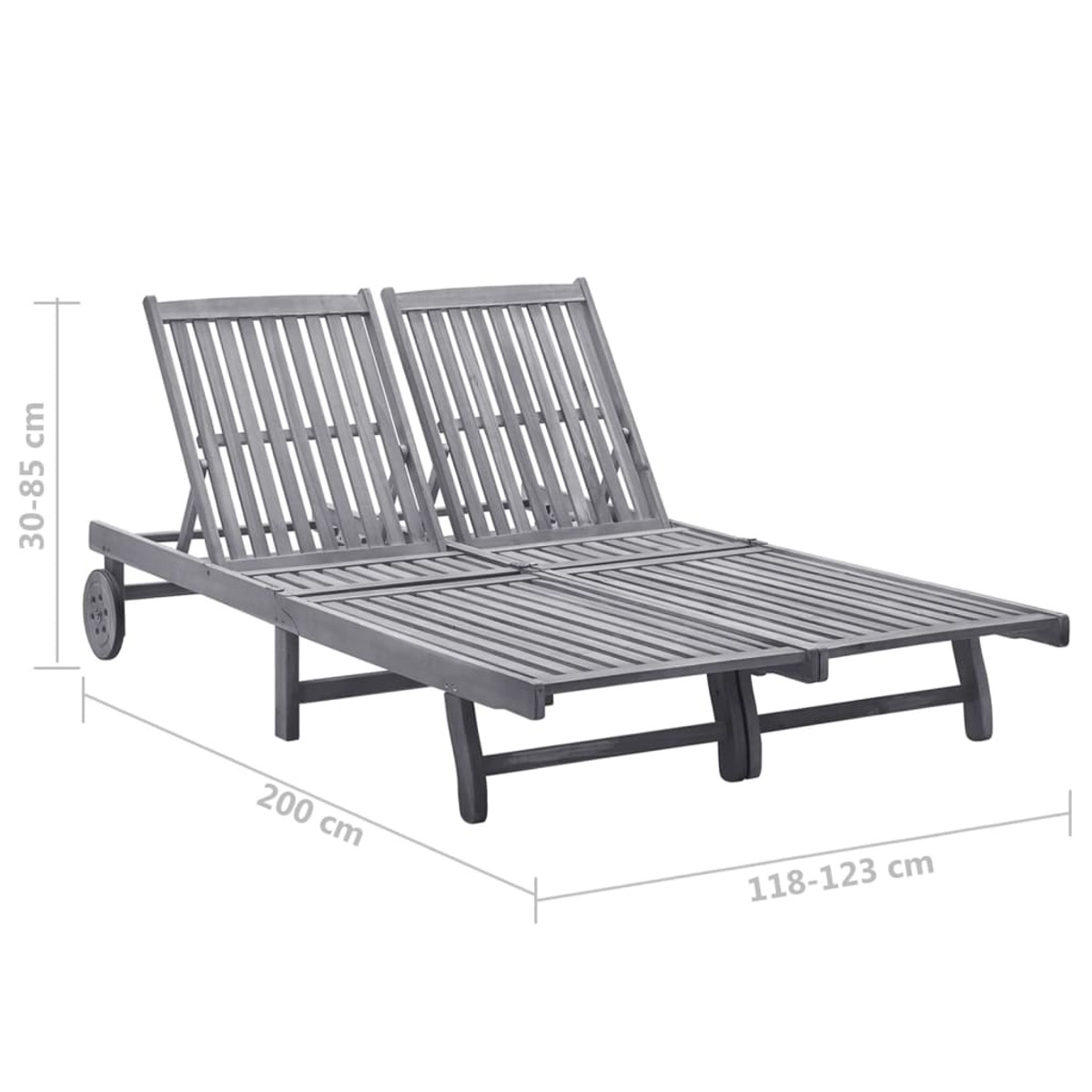 VIDAXL Sonnenbett, 3061403 Grau