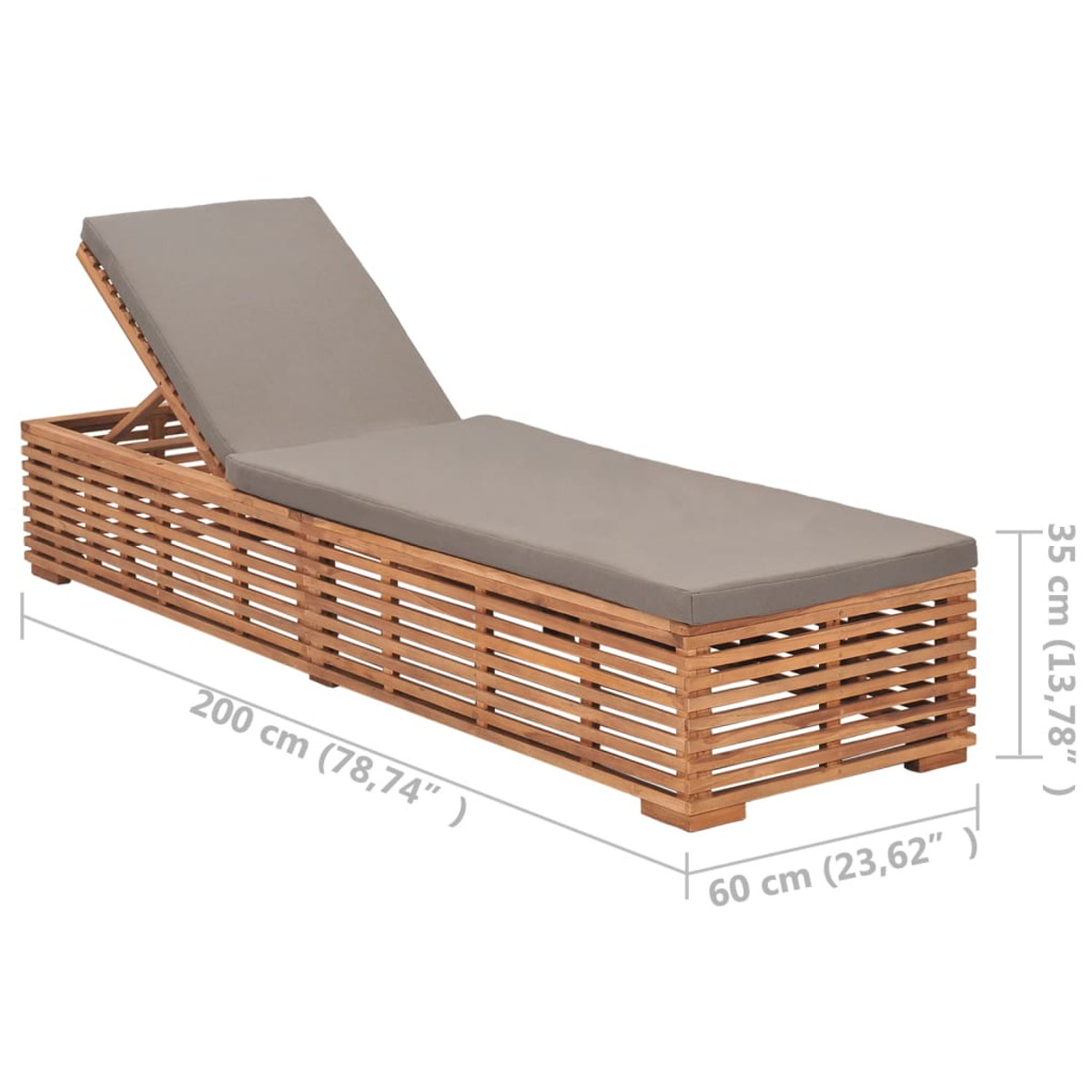 VIDAXL Dunkelgrau 316038 Sonnenbett,