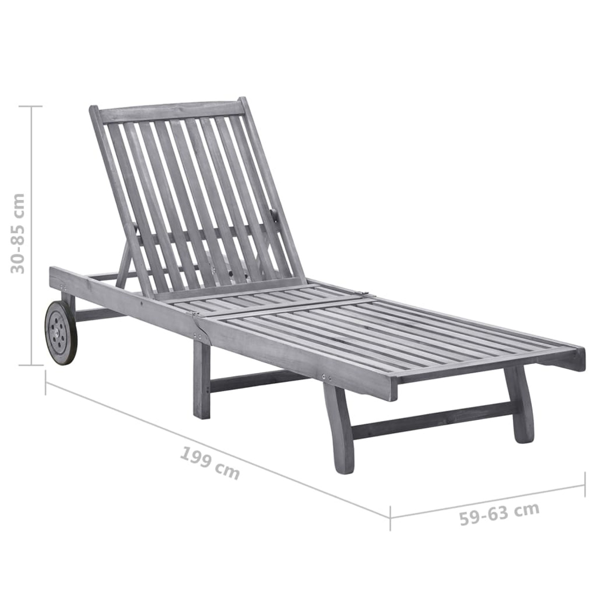 311872 Sonnenbett, VIDAXL Holz-Naturfarben