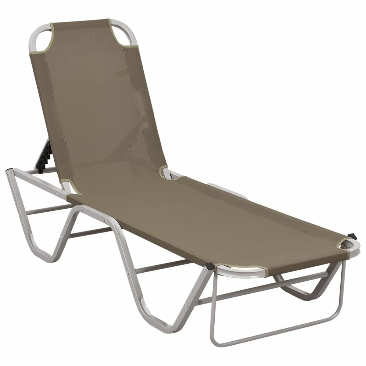 Taupe Silbern Sonnenbett, 310527 und VIDAXL