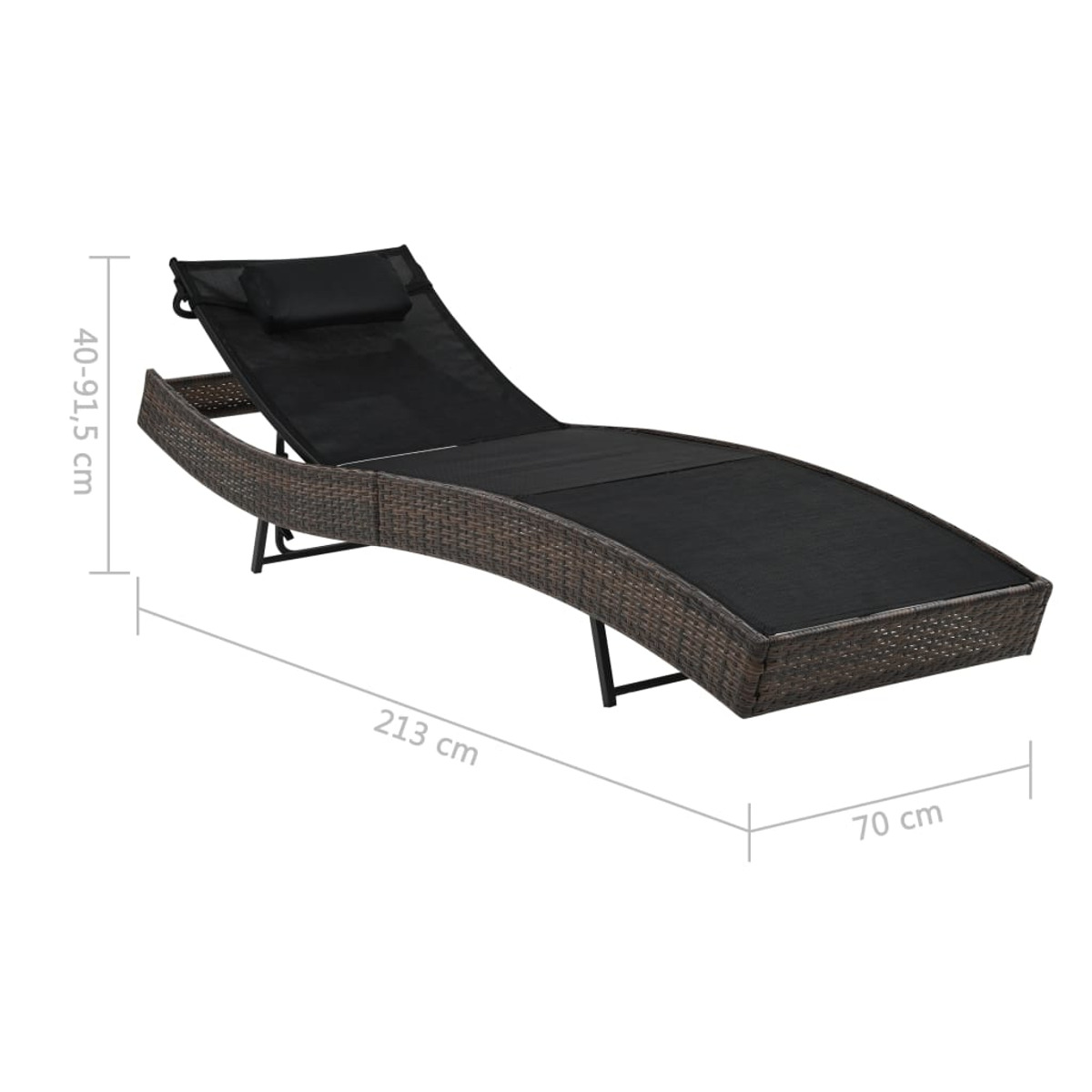 Braun 44892 und Schwarz Sonnenbett, VIDAXL