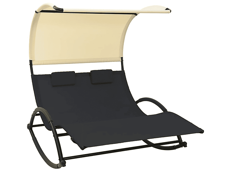 Cremefarben Schwarz VIDAXL 310547 und Sonnenbett,