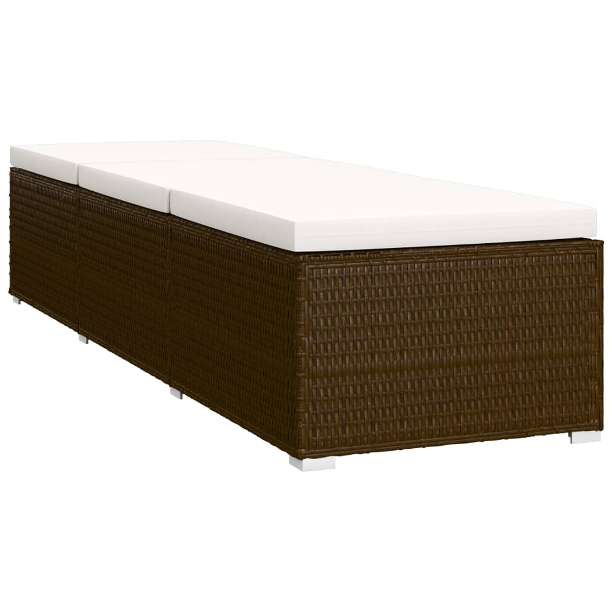 braunes VIDAXL 46226 cremeweiße / Kissen Sonnenbett, Rattan