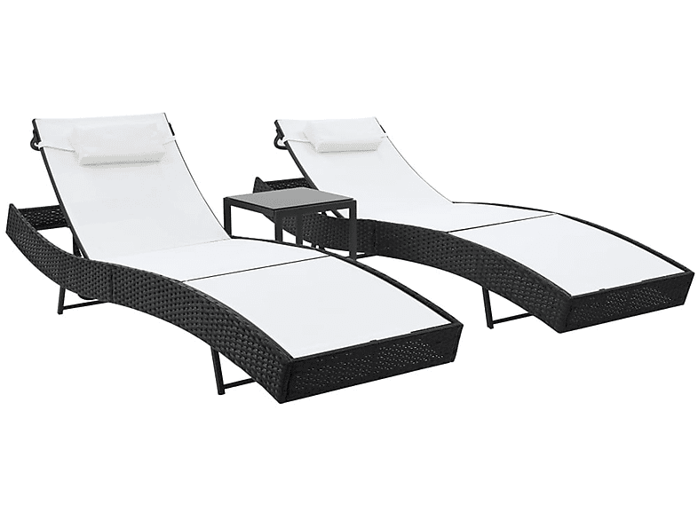 VIDAXL 44894 Schwarz und Sonnenbett, Weiß