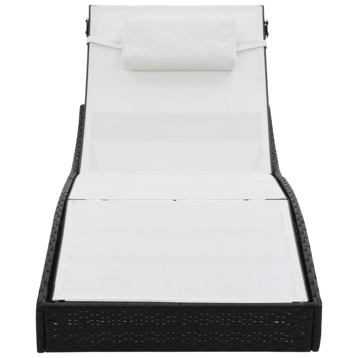 VIDAXL 44718 Sonnenbett, schwarzes Textilene Rattan und weiße