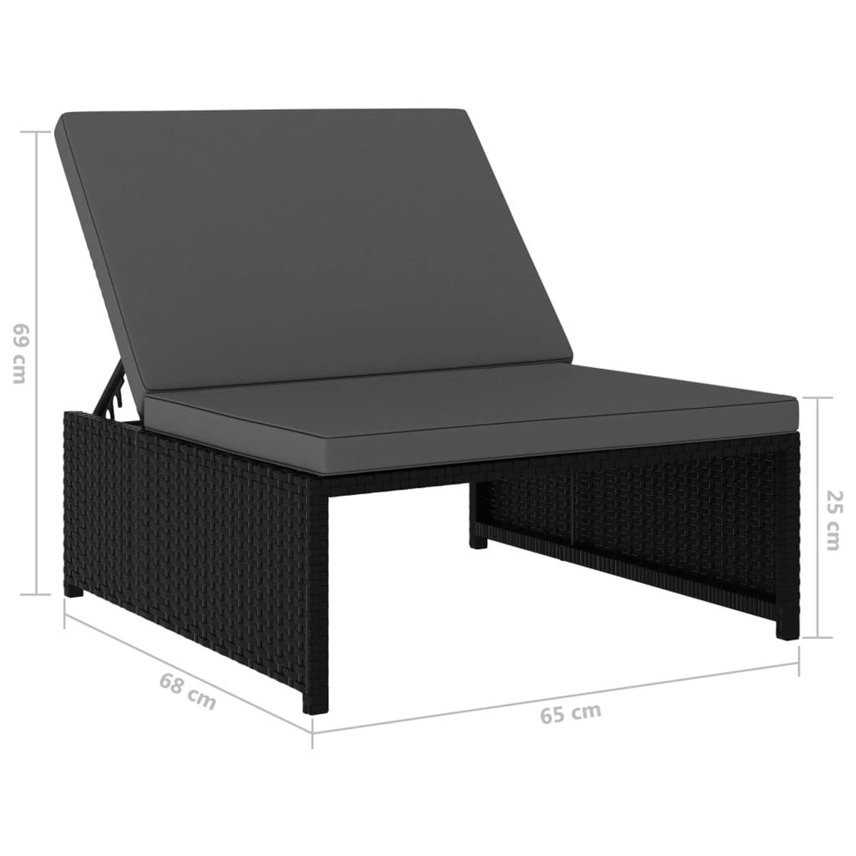 VIDAXL 47402 Sonnenbett, Schwarz