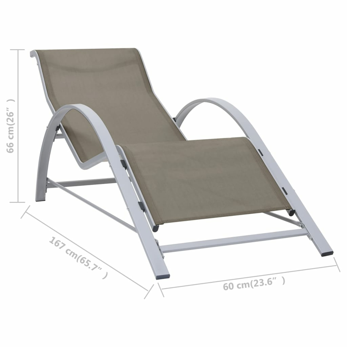 VIDAXL 310538 Sonnenbett, Schwarz Silber und