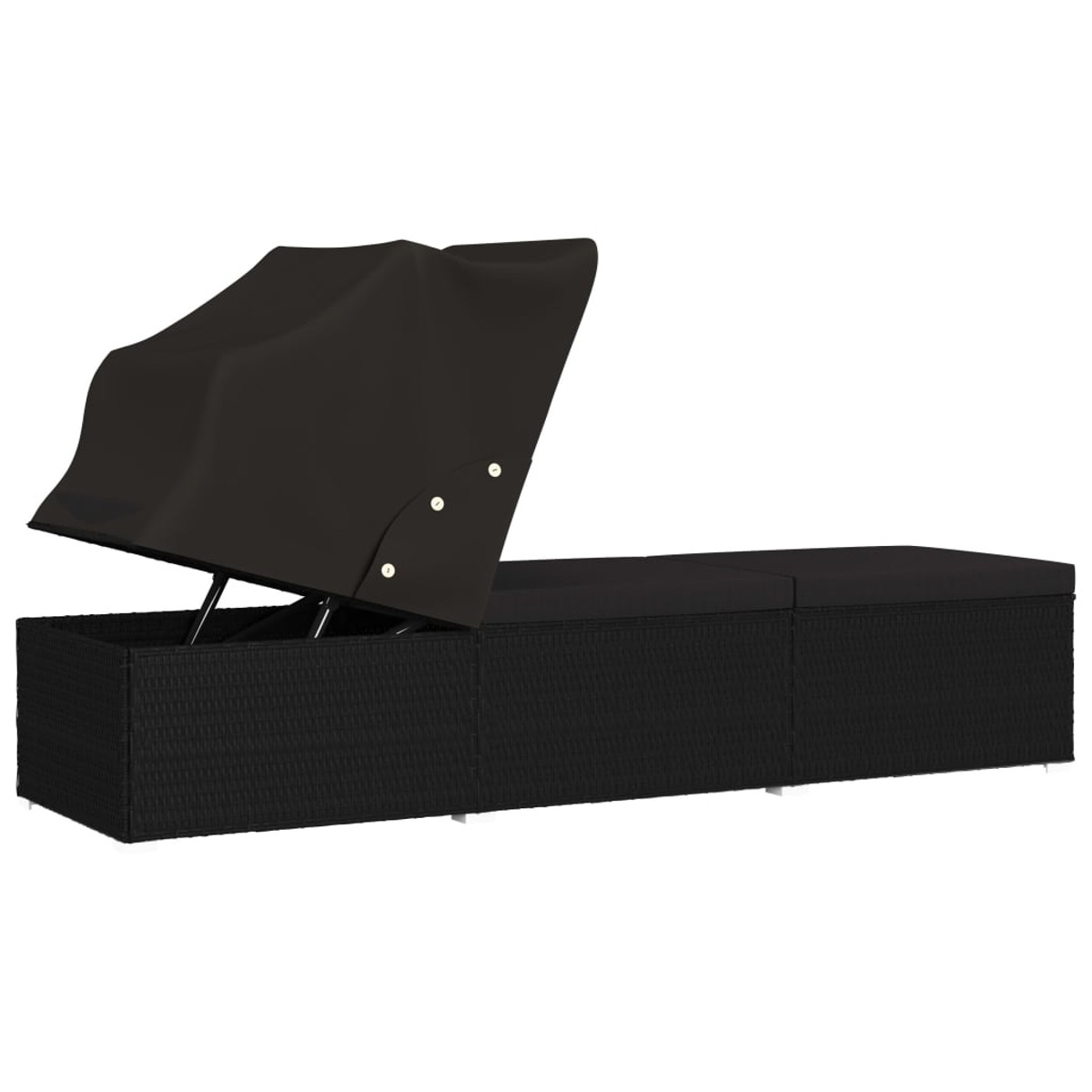 VIDAXL Schwarz 46249 Sonnenbett,