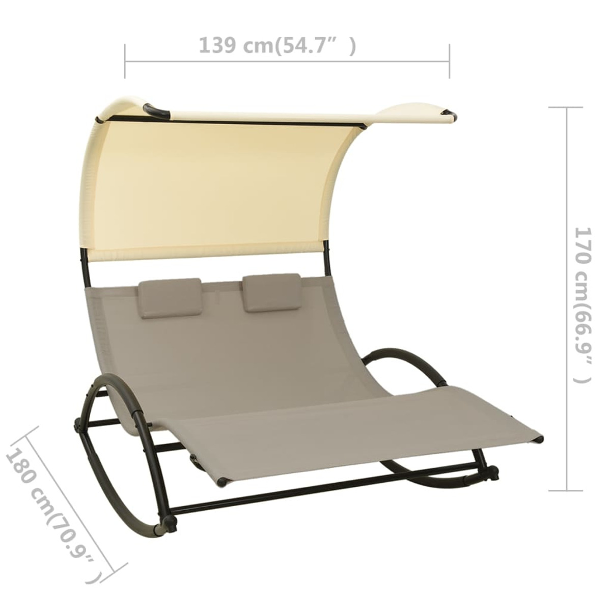 Taupe 310549 und Sonnenbett, VIDAXL Creme