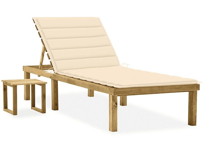 VIDAXL Sonnenbett, 3065836 Cremeweiß