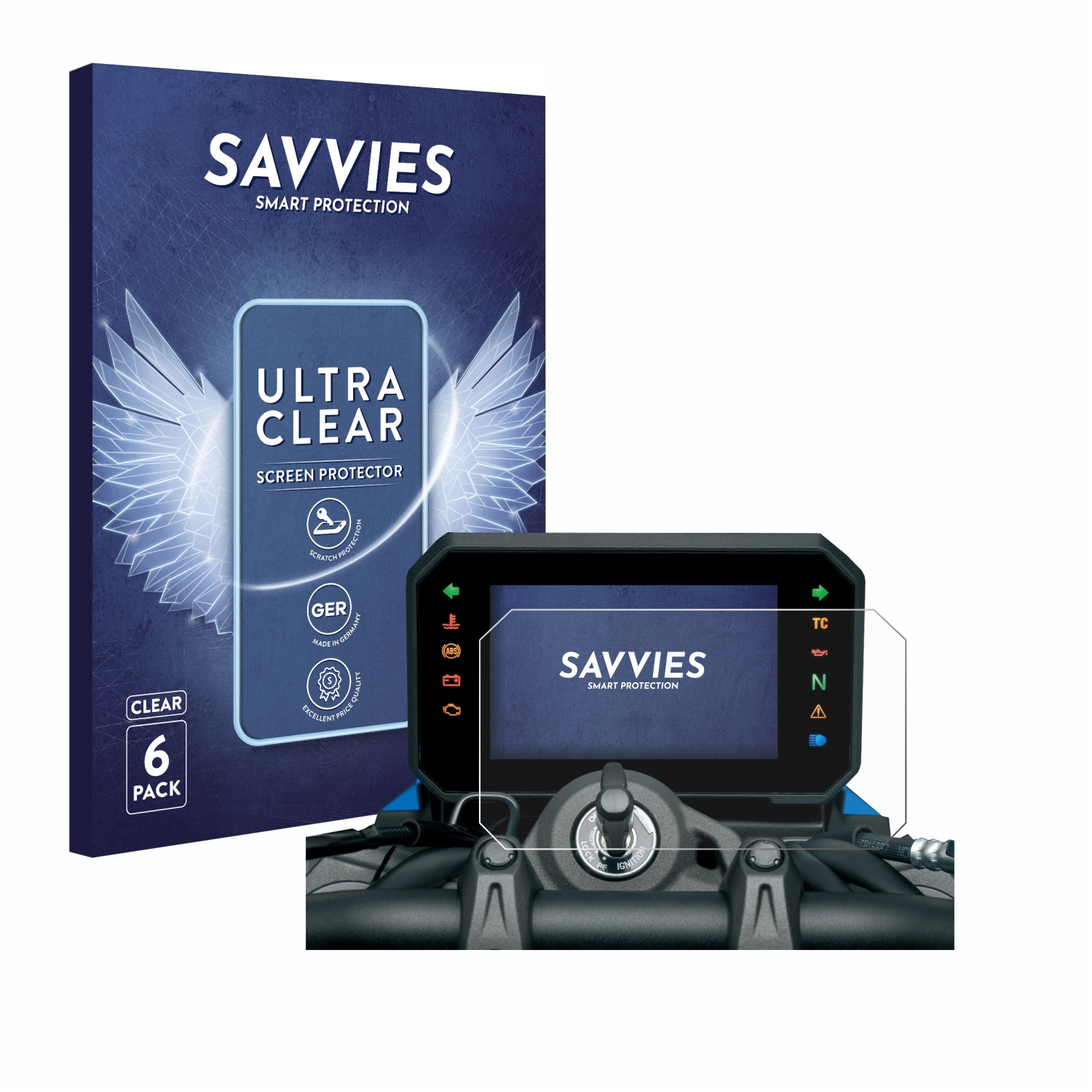 SAVVIES 6x 2023) klare Schutzfolie(für Suzuki GSX-8S