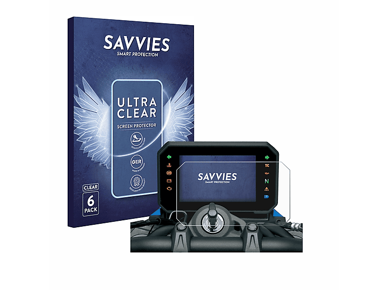 SAVVIES 6x klare Schutzfolie(für Suzuki GSX-8S 2023)