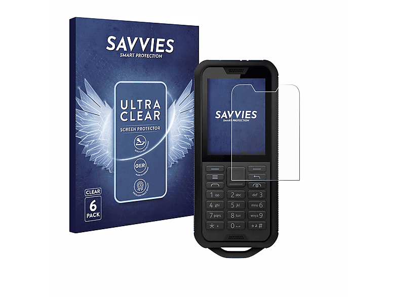 SAVVIES 6x klare Schutzfolie(für Nokia 800 Tough)