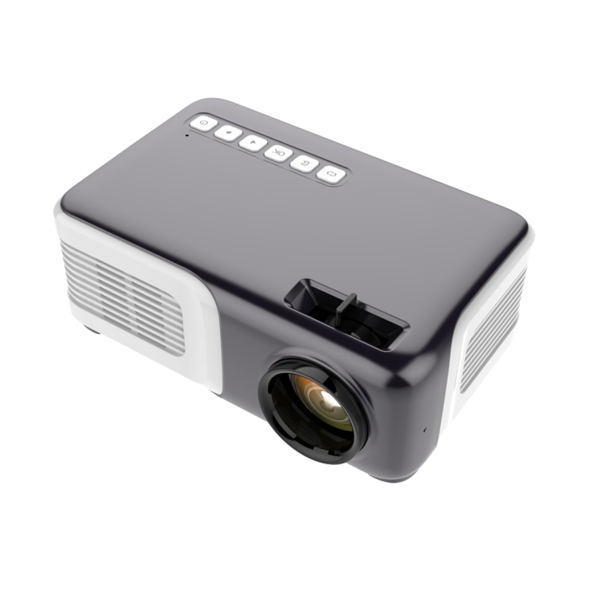 INF Mini-Projektor mit Lautsprechern Fernbedienung Mini und Beamer(VGA)